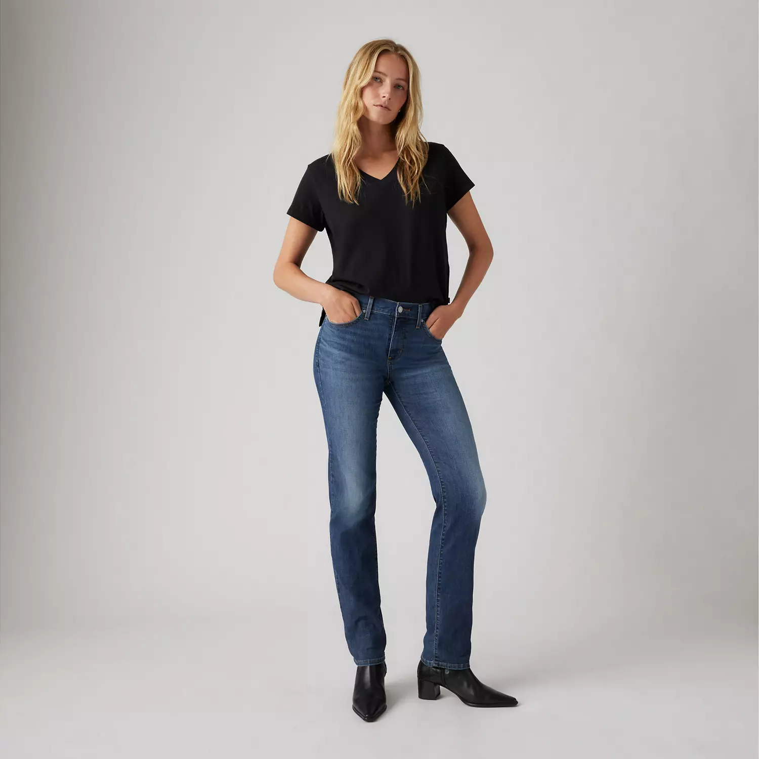 

314 Формирующие прямые женские джинсы Levi's, цвет Cool Agenda - Dark Wash