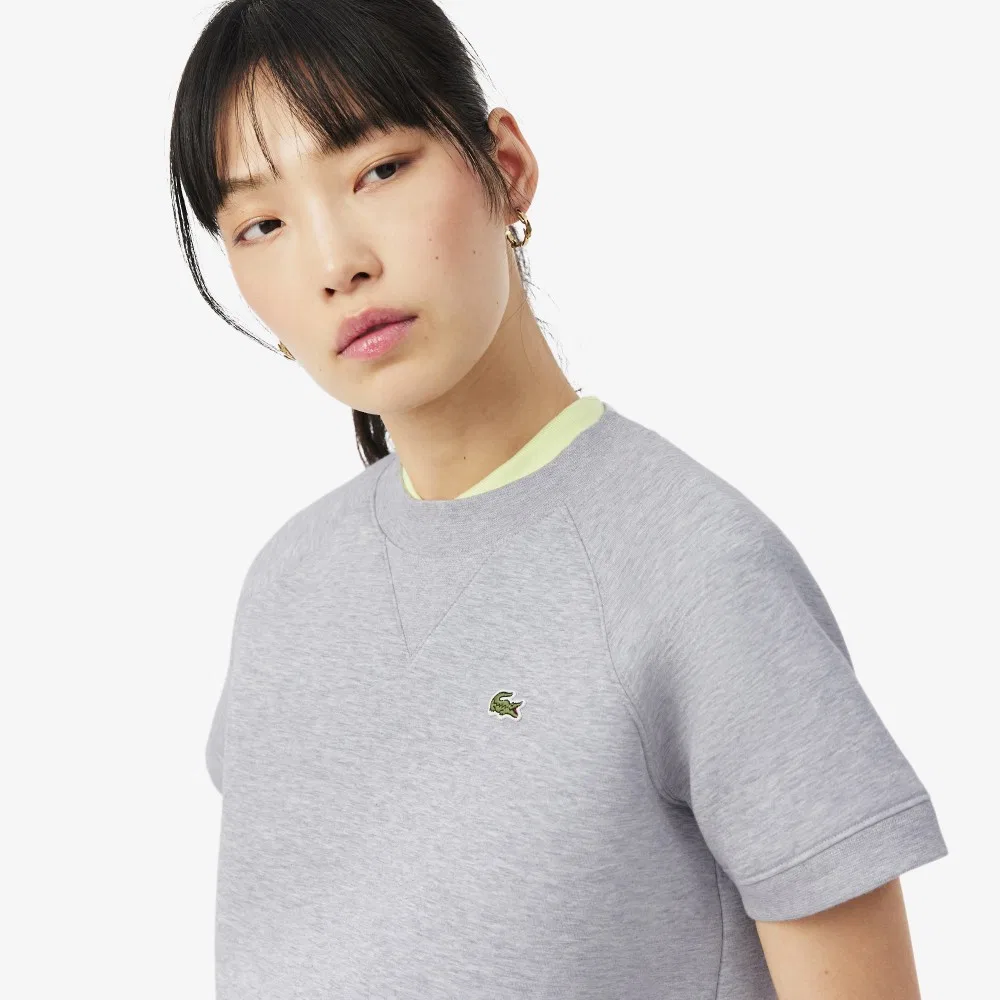Свитшот Lacoste женский двухсторонний, меланжево-серый — фото 2