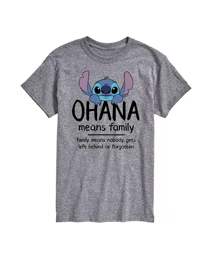 

Мужская футболка с коротким рукавом Lilo Stitch Ohana Means Family AIRWAVES, серый