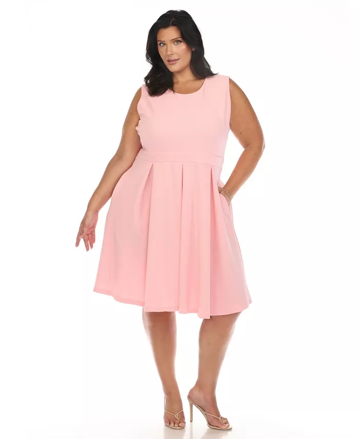 

Платье Plus Size Fit and Flare White Mark, розовый