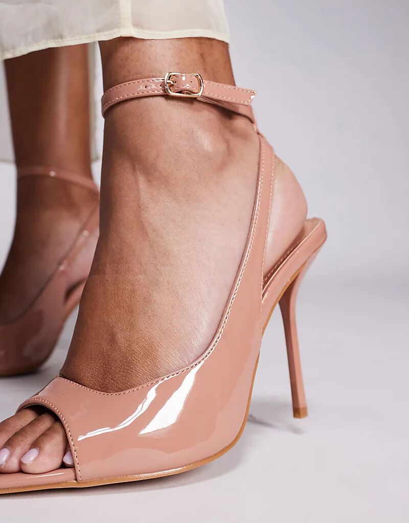 Босоножки на высоком каблуке Simmi London Theodosia с завязками бежевого цвета Simmi Shoes — фото 2