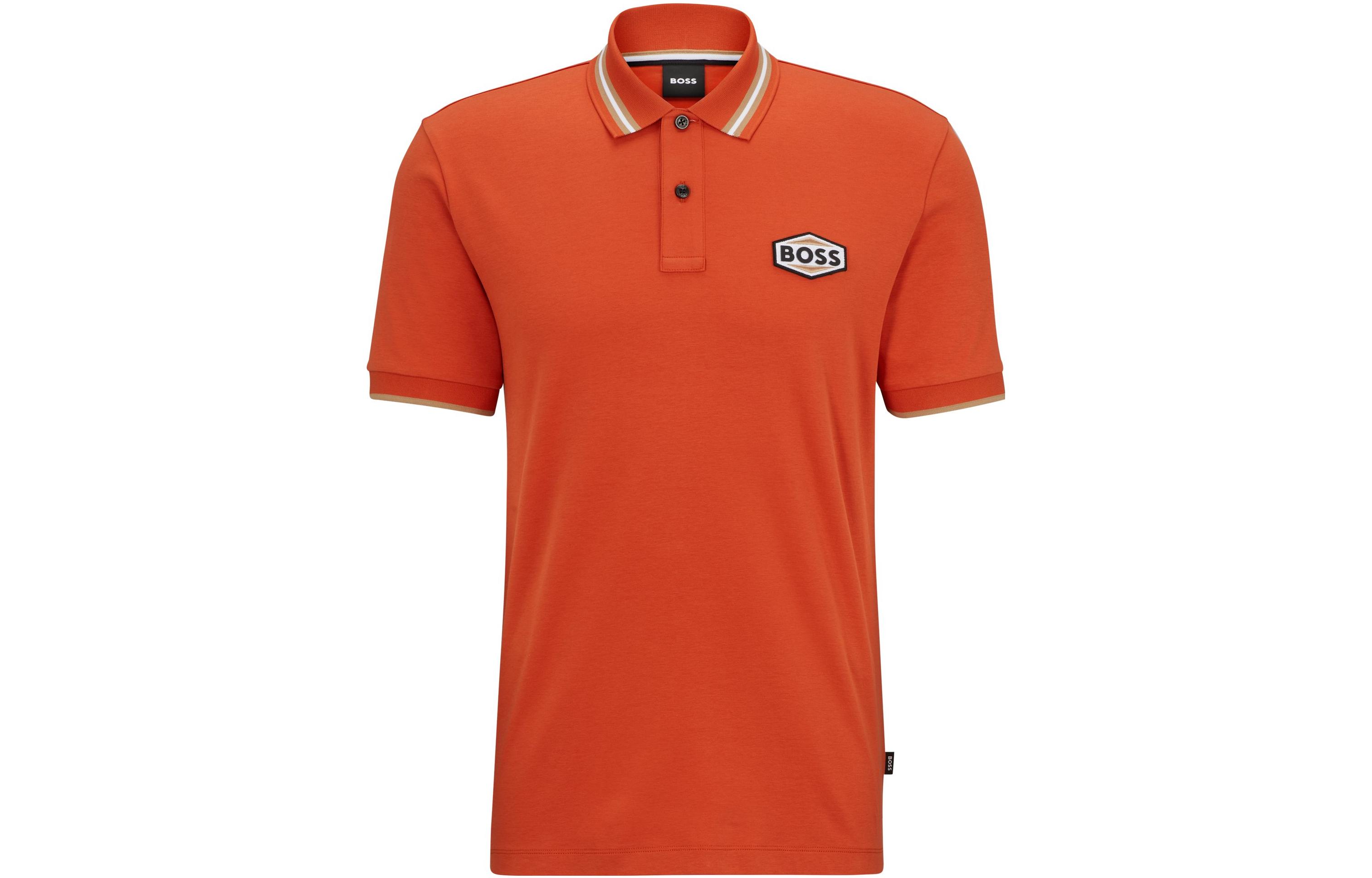 

HUGO BOSS Оранжевая поло для мужчин, Оранжевый, HUGO BOSS Оранжевая поло для мужчин