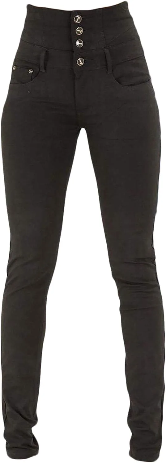 

Andongnywell Женские джинсы High Waist с застежкой на пуговицах