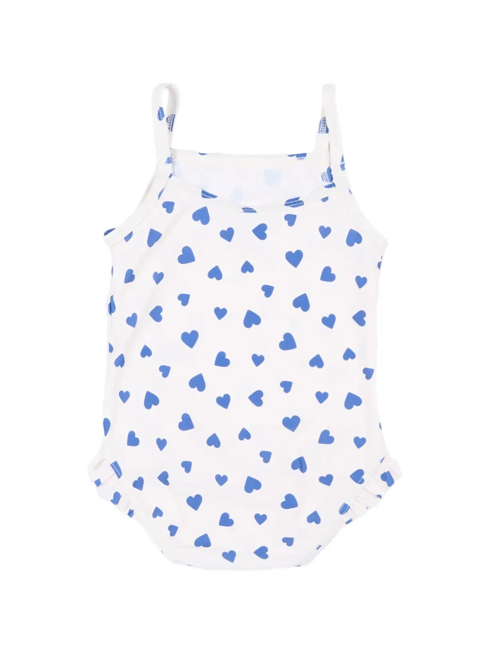Купальник с оборками и узором в виде сердечек Petit Bateau, белый — фото 2