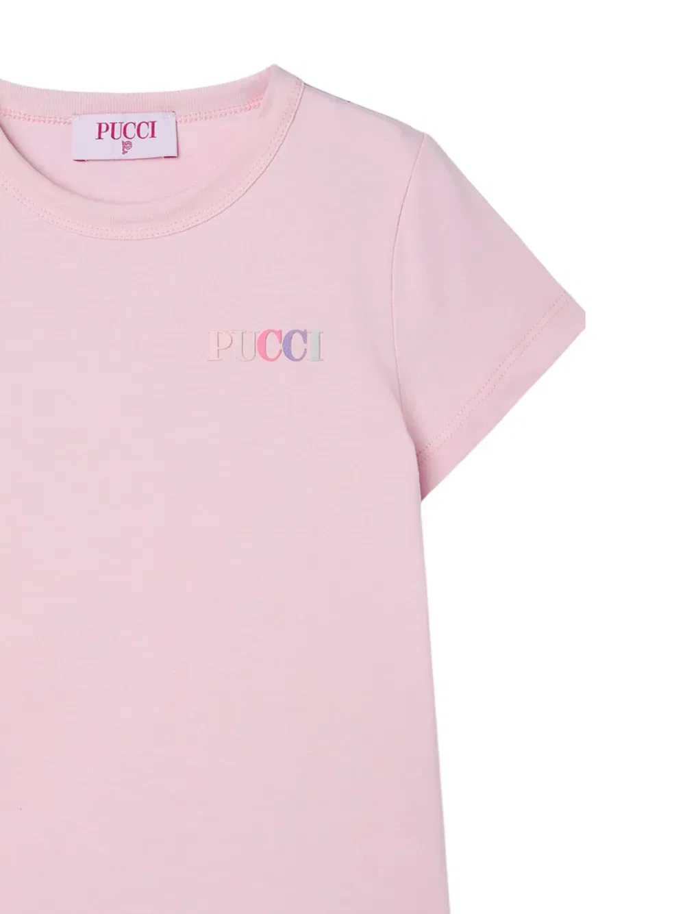 Футболка с принтом и оборками Pucci Junior, розовый — фото 3