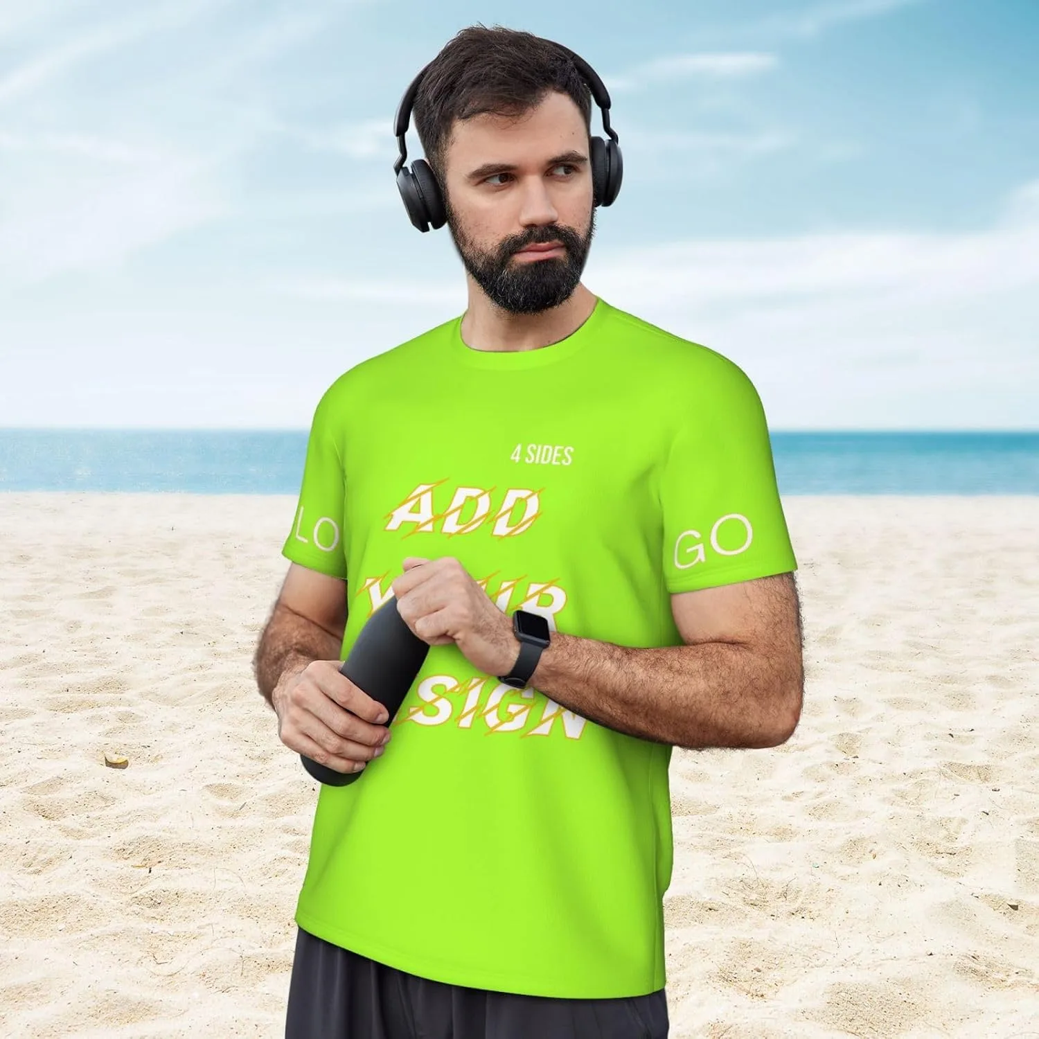 Футболка мужская Custom T Shirts с принтом на 4 сторонах — фото 3