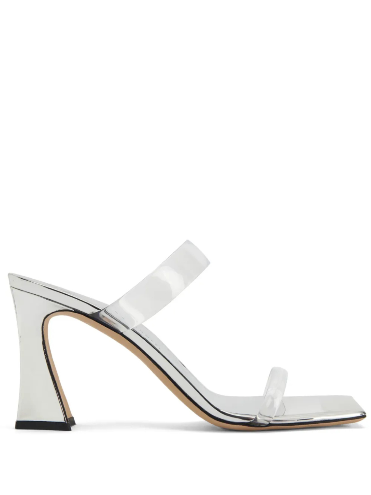 Giuseppe Zanotti мюли Flamina PLexi 80 с эффектом металлик, серебряный