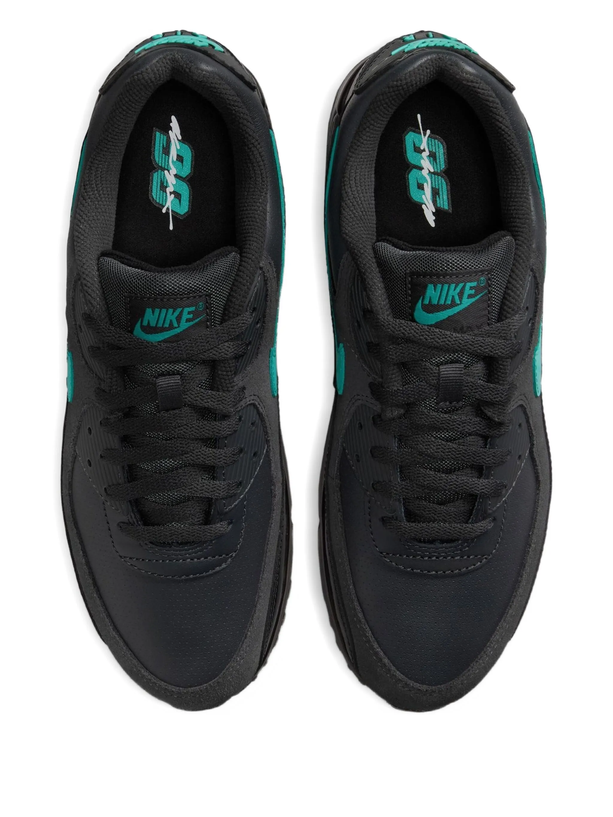 Кроссовки Air Max 90 Dark Smoke Grey/Clear Jade II Nike, черный — фото 2