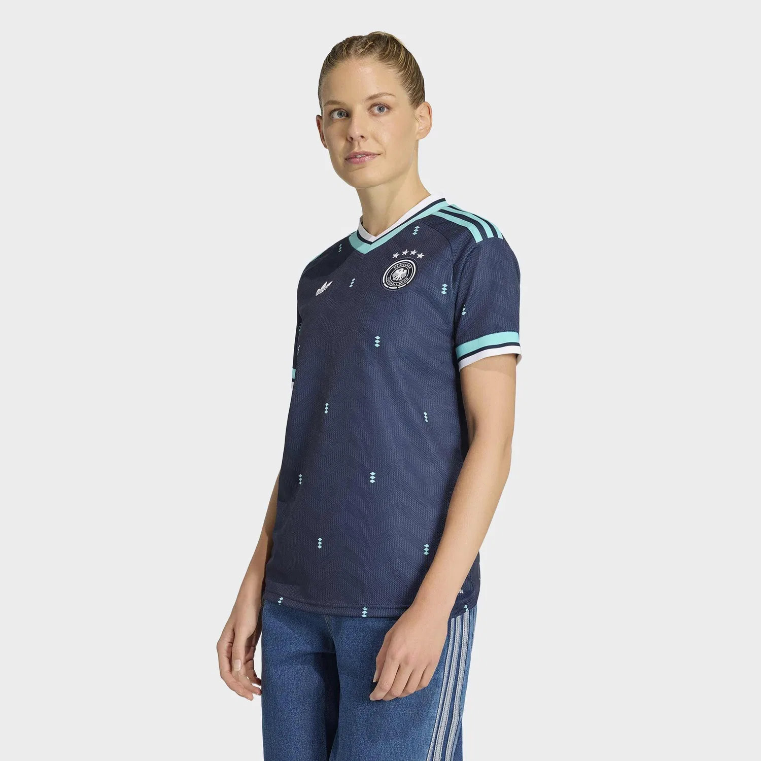 Джерси Adidas Performance DeutschlHd 26 темно-синего цвета, бирюзовый — фото 3