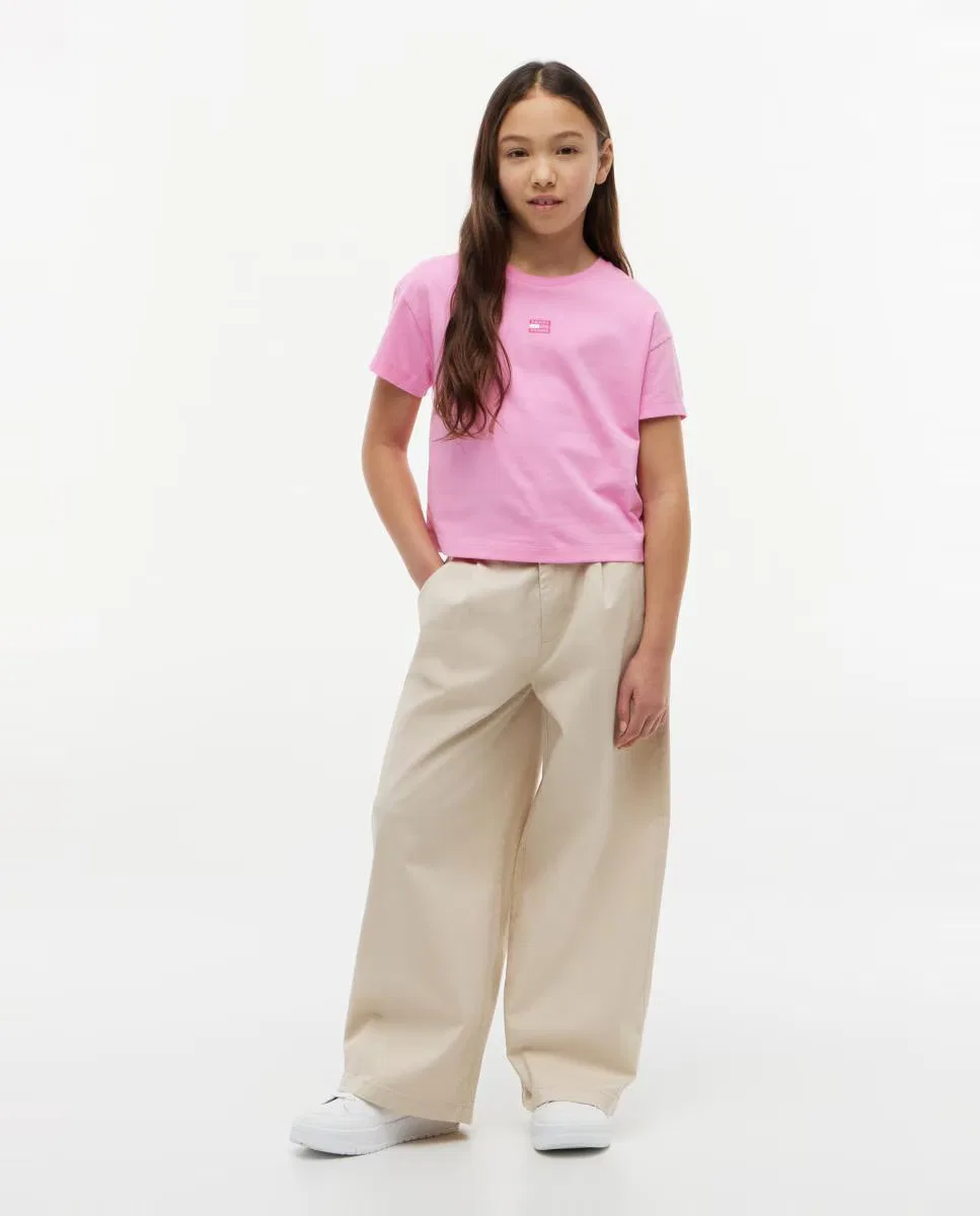 Детская футболка, Silueta Boxy Logo Frontal, Tommy Hilfiger, розовый — фото 4