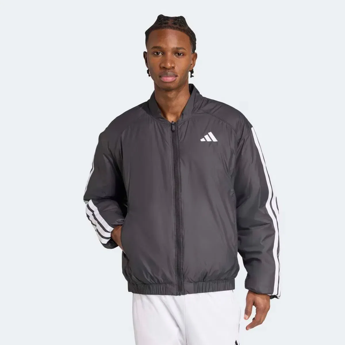 Мужская утепленная куртка-бомбер с принтом CLIMAWARM 3 bandas adidas, Negro
