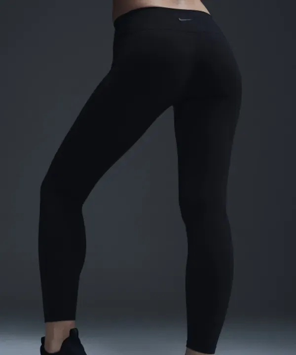 Леггинсы для бега Dri-FIT One Seamless Front High-Waist Full-Length Nike, черный — фото 3