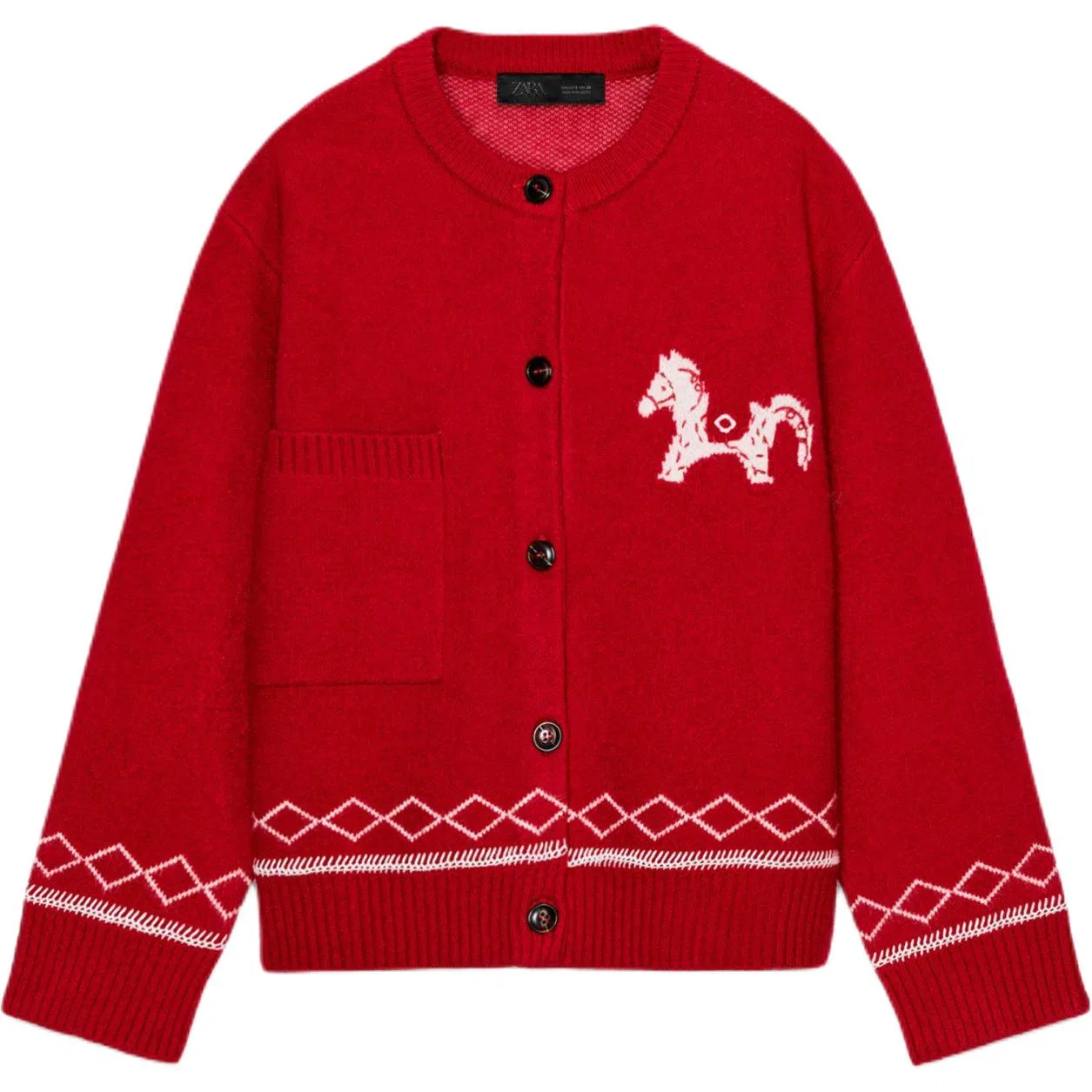 Женский свитер с принтом Red ZARA