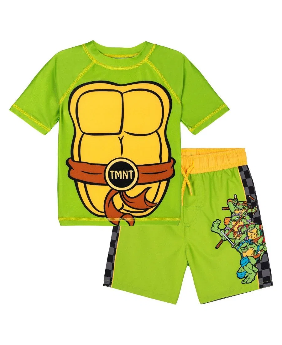 Комплект для плавания из рашгарда и плавок Teenage Mutant Ninja Turtles, Green and Yellow