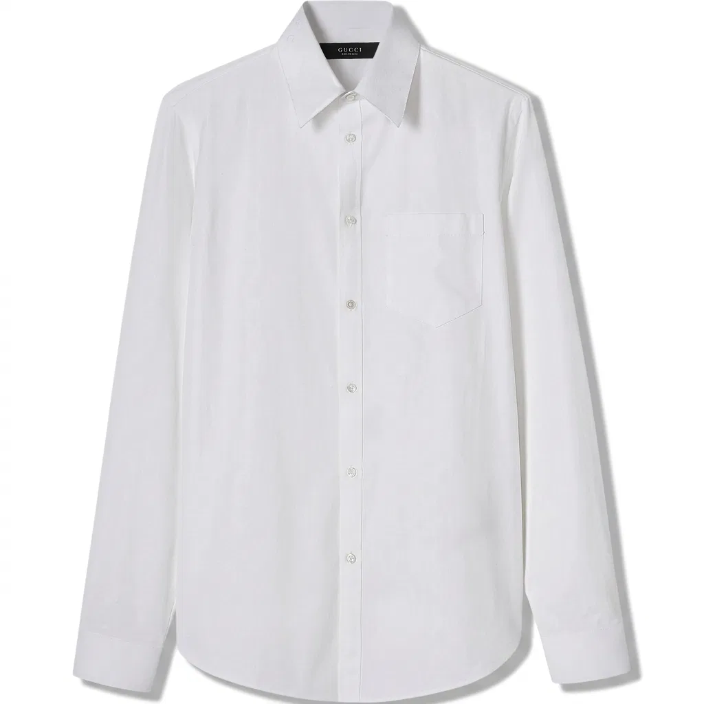 Мужская рубашка с воротником GUCCI White