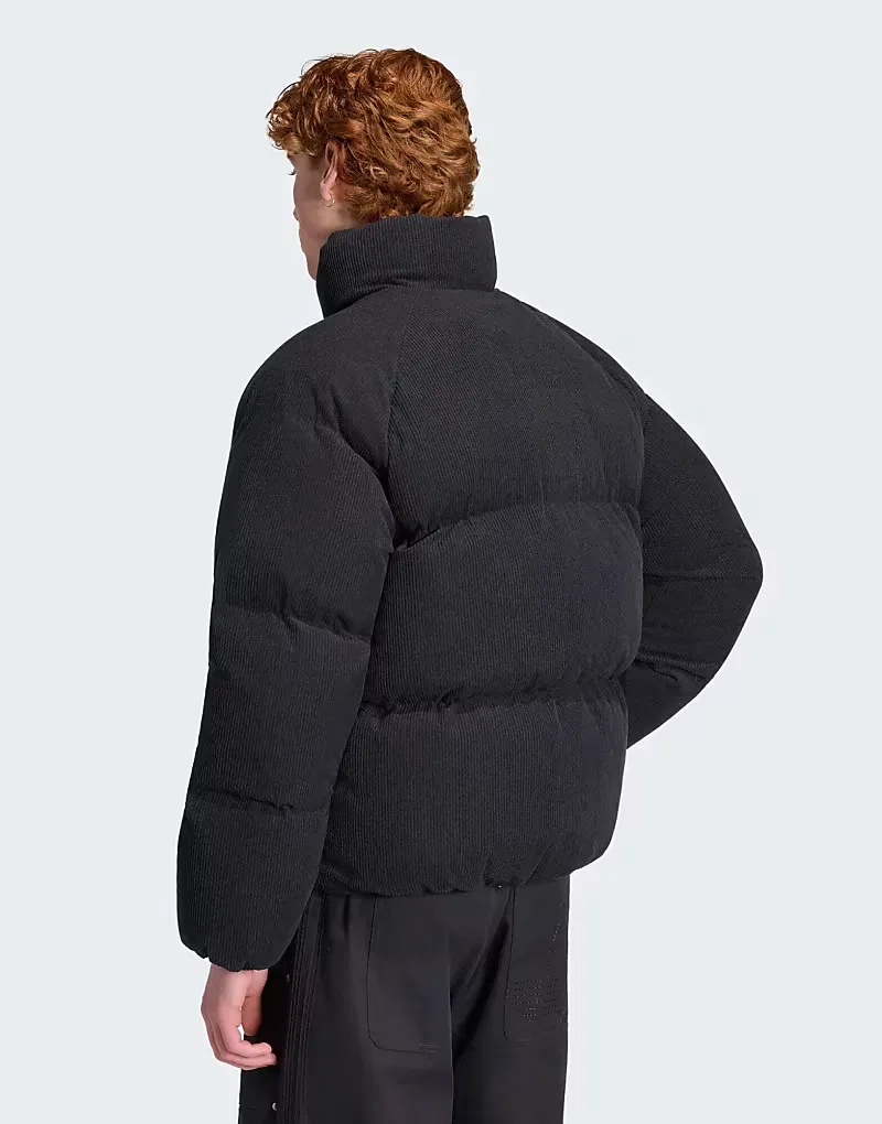 Пуховая куртка Adidas Originals из вельвета, черный — фото 2
