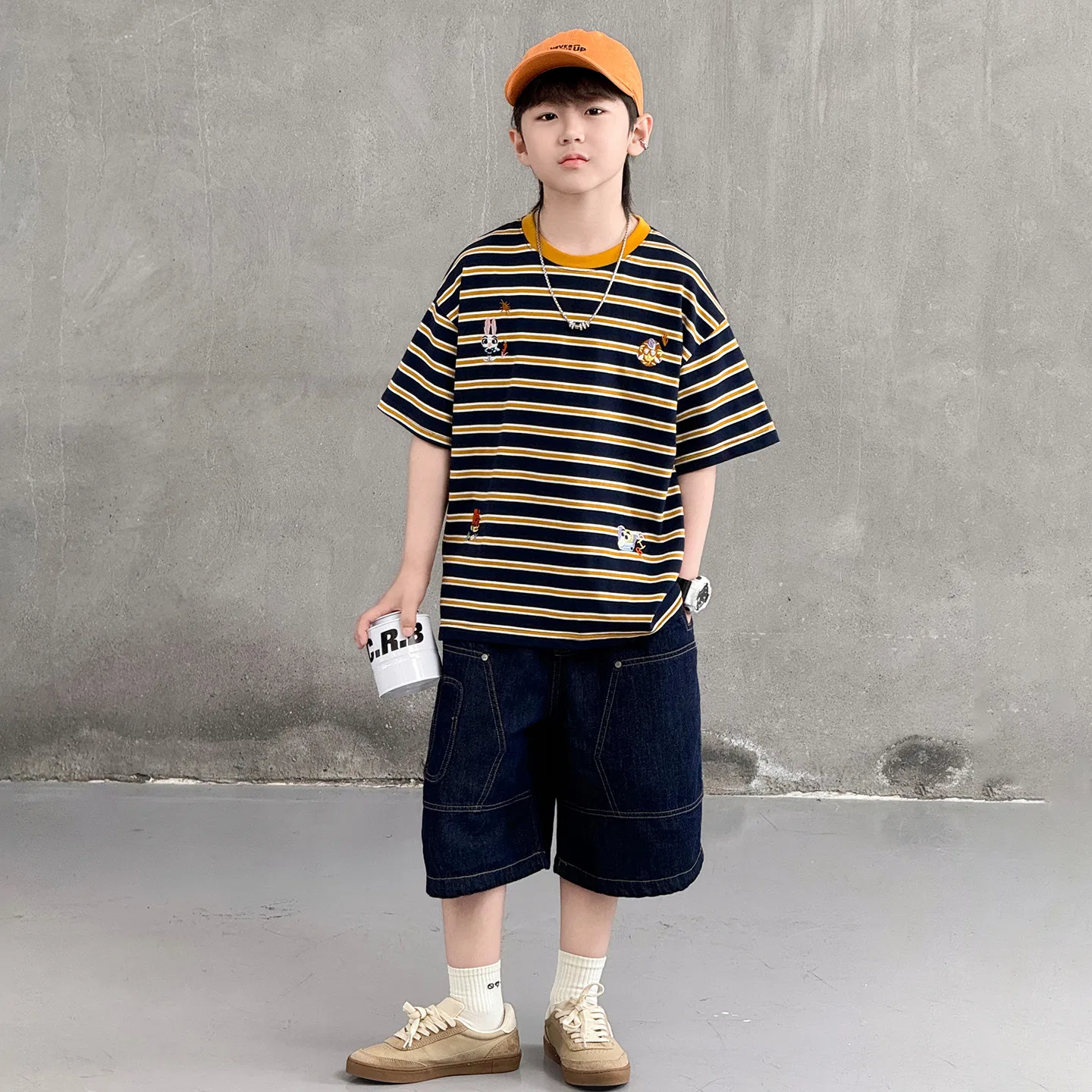 Детское комплект футболка и шорты для мальчиков Lanza, Navy Blue — фото 3