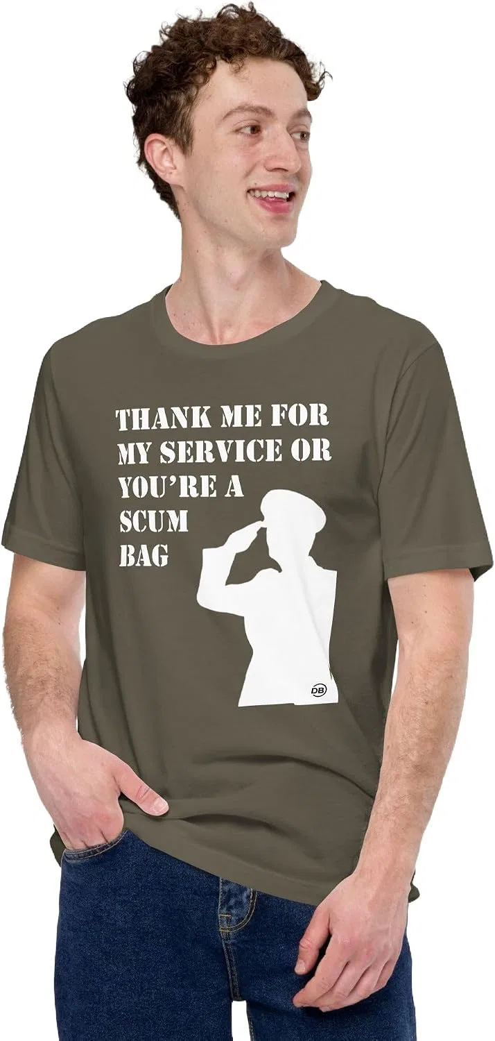 Женская футболка с принтом Thank Me for My Service Regular Fit Classic, Army