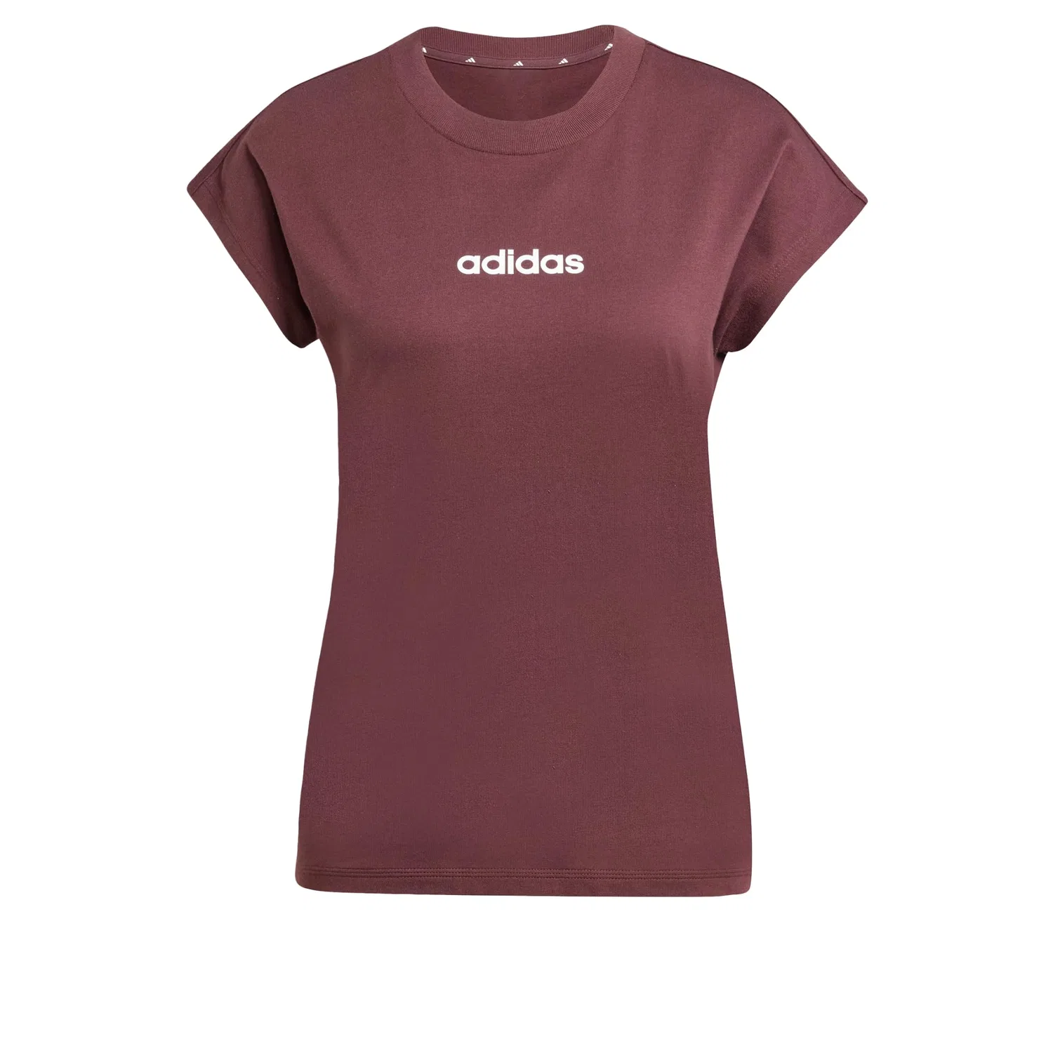Женская хлопковая футболка Essentials Linear Cotton adidas, Aurora Ruby / White