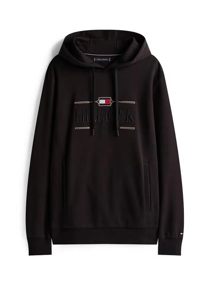 Худи с вышитым логотипом Tommy Hilfiger, черный — фото 4