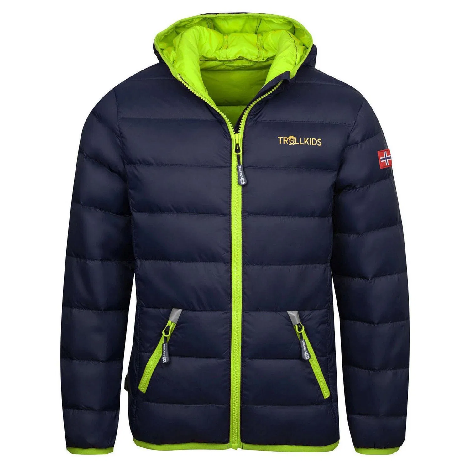 Детская пуховая куртка Dovrefjell Trollkids, Navyblau / Dammerungsgelb