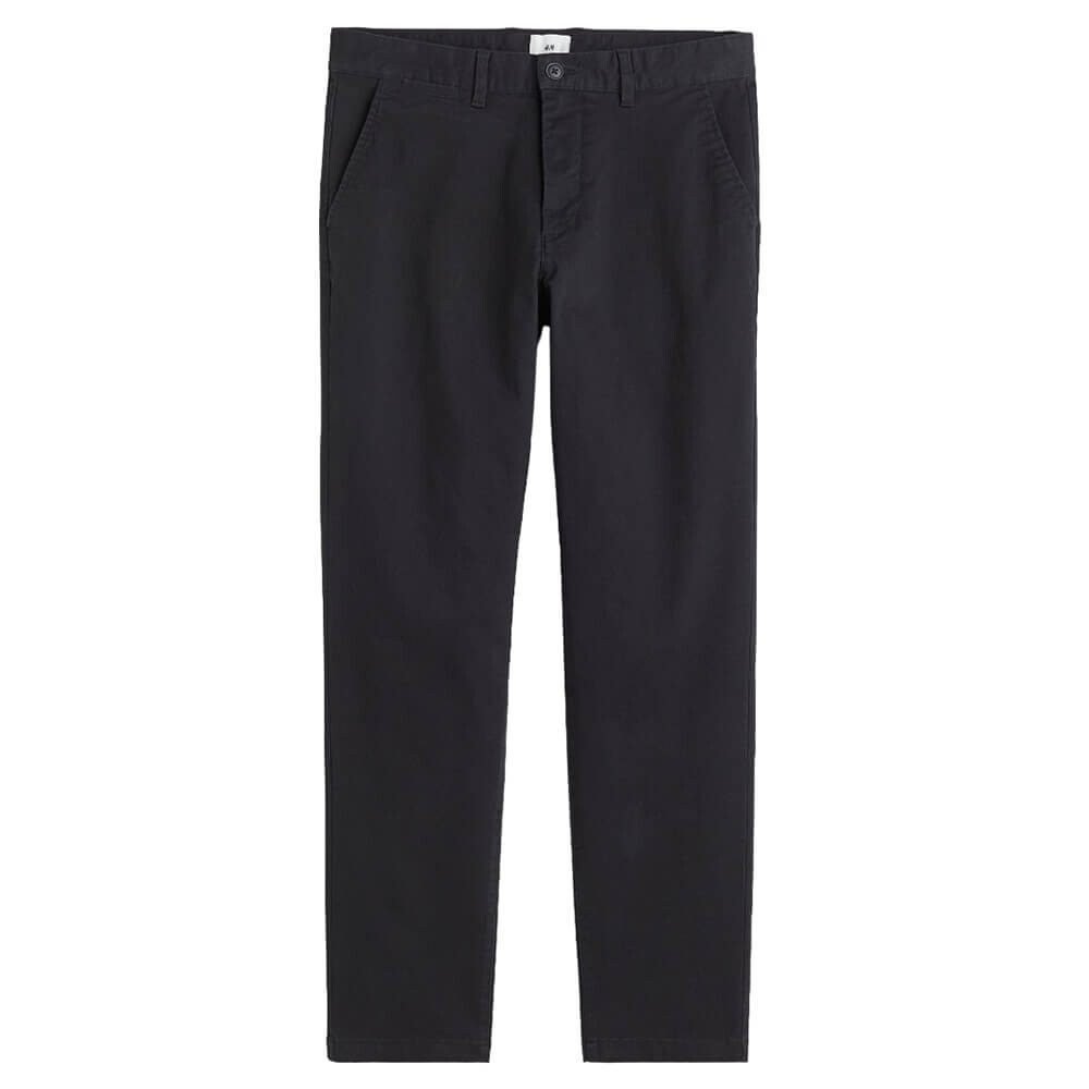 

Брюки H&M Slim Fit Cotton Chinos, чёрный, Черный, Брюки H&M Slim Fit Cotton Chinos, чёрный