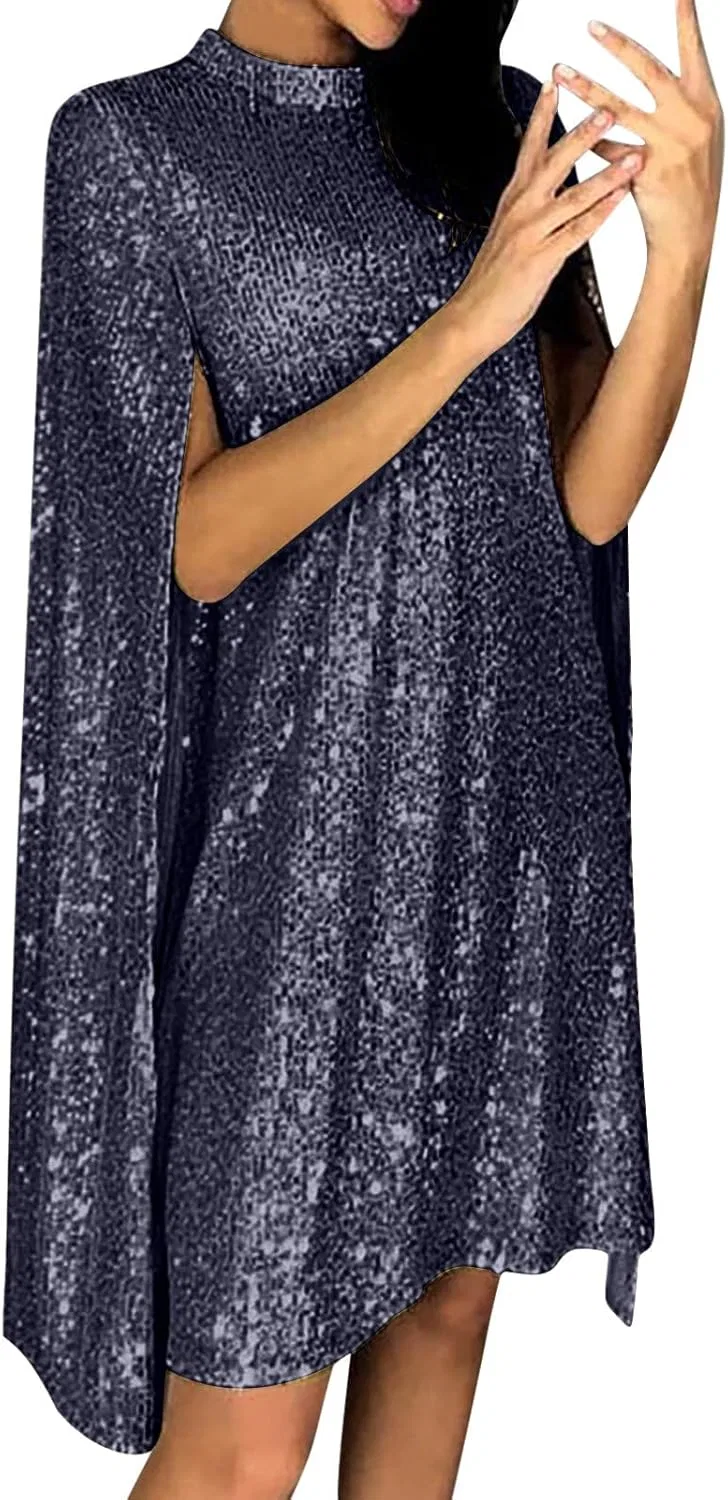 Женское элегантное платье с пайетками Sequin, Navy
