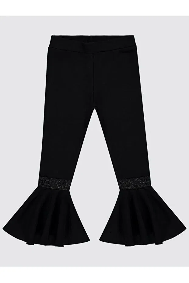 Детские леггинсы для девочек с рюшами Flared 6-9 years old tights Civil Girls, Black