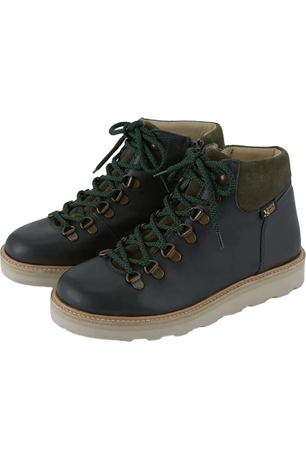 Детские ботинки походные на шнуровке Eddie Young Soles, Hunter Green — фото 2