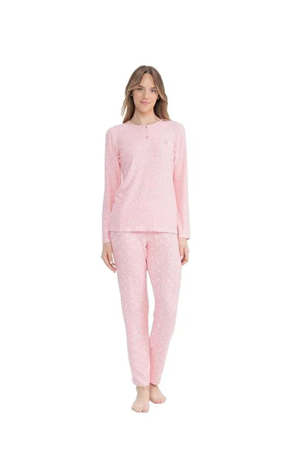 Женский комплект пижамы с длинным рукавом U.S. Polo Assn., Pink