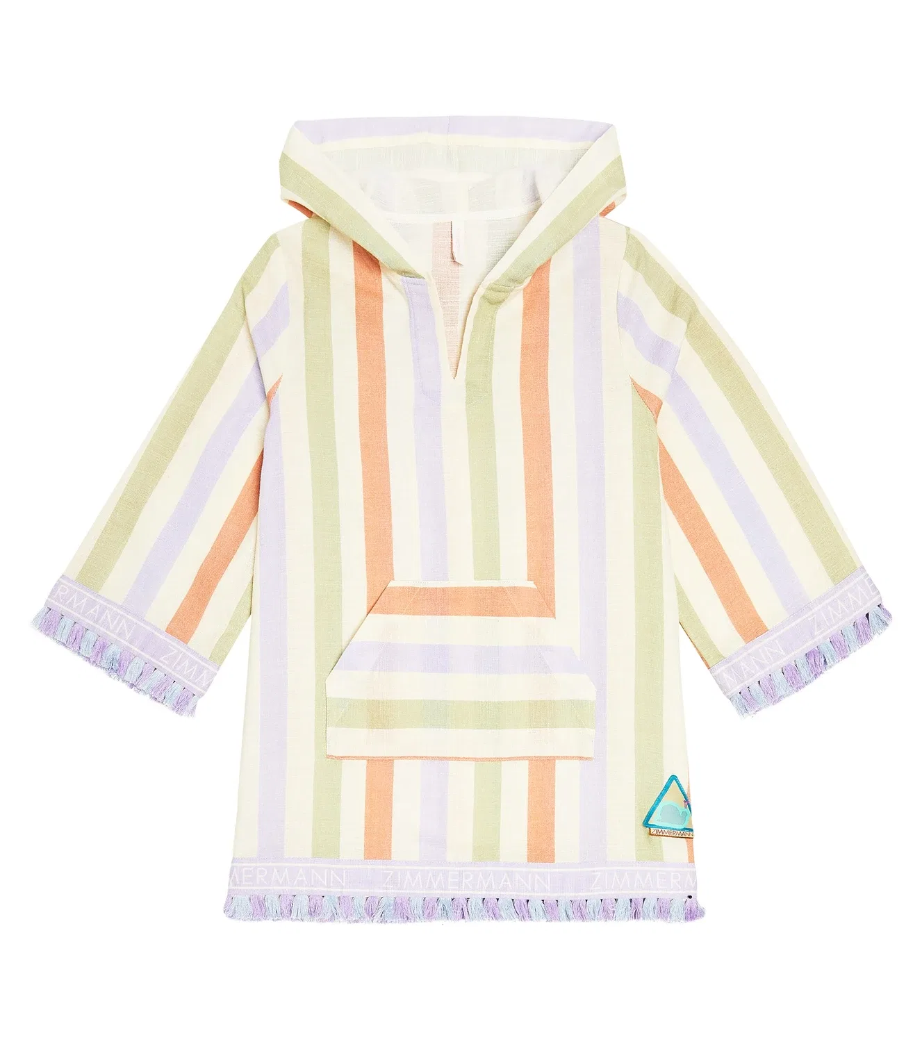 Платье-парео в полоску Zimmermann Kids, черный