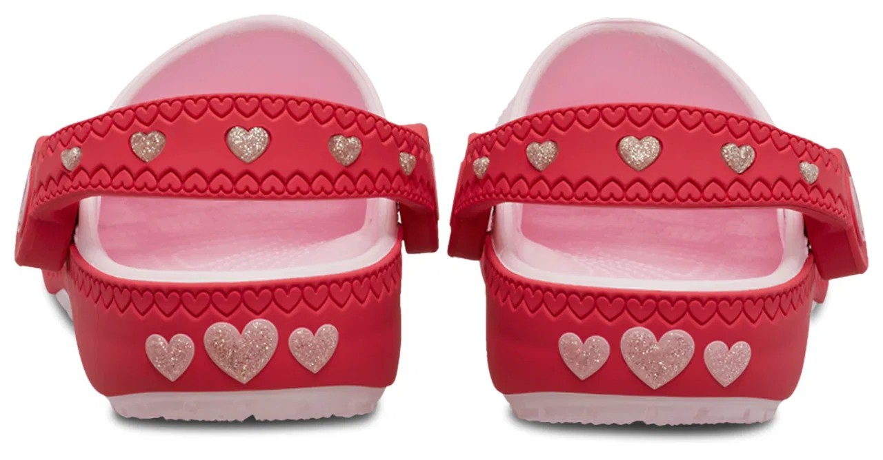 Сабо для девочек Vday Clogs с задним ремешком Crocs, цвет Digital Raspberry/Pink Milk — фото 2