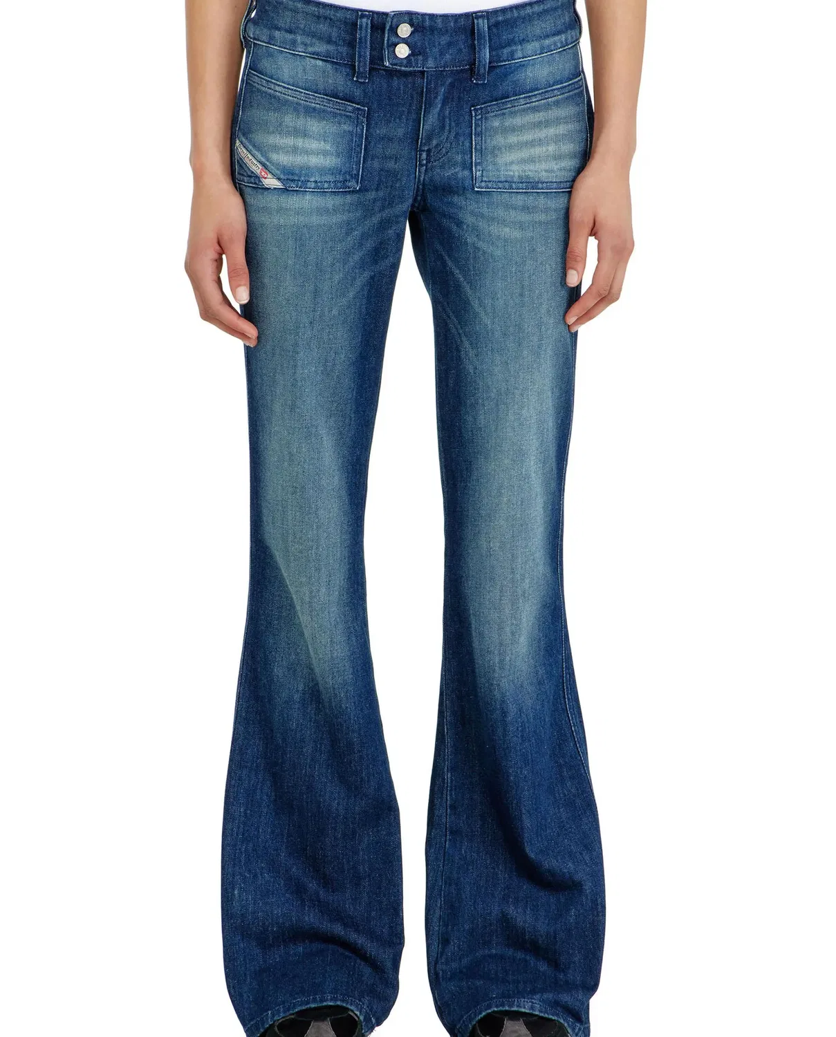 Женские джинсы-клеш из органического хлопка Diesel, Azul Denim
