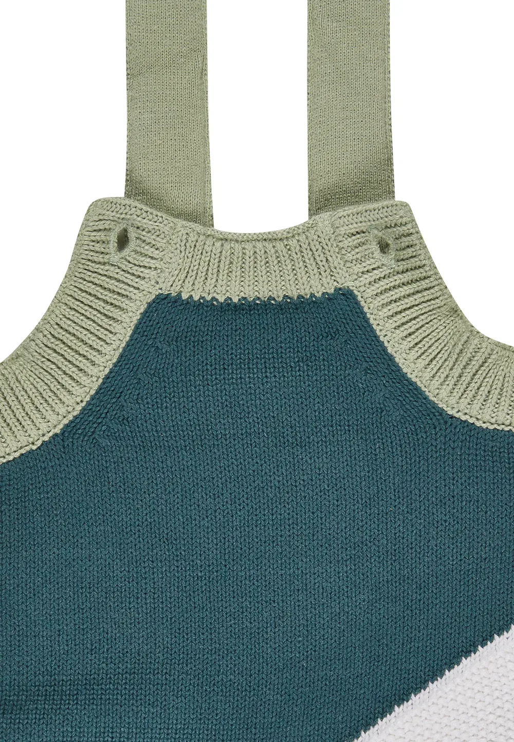 Шорты Strickstrampelhose Colorblock mit Knöpfen An Trägern und Schritt унисекс - комбинезон Sterntaler, Pudergrün — фото 4