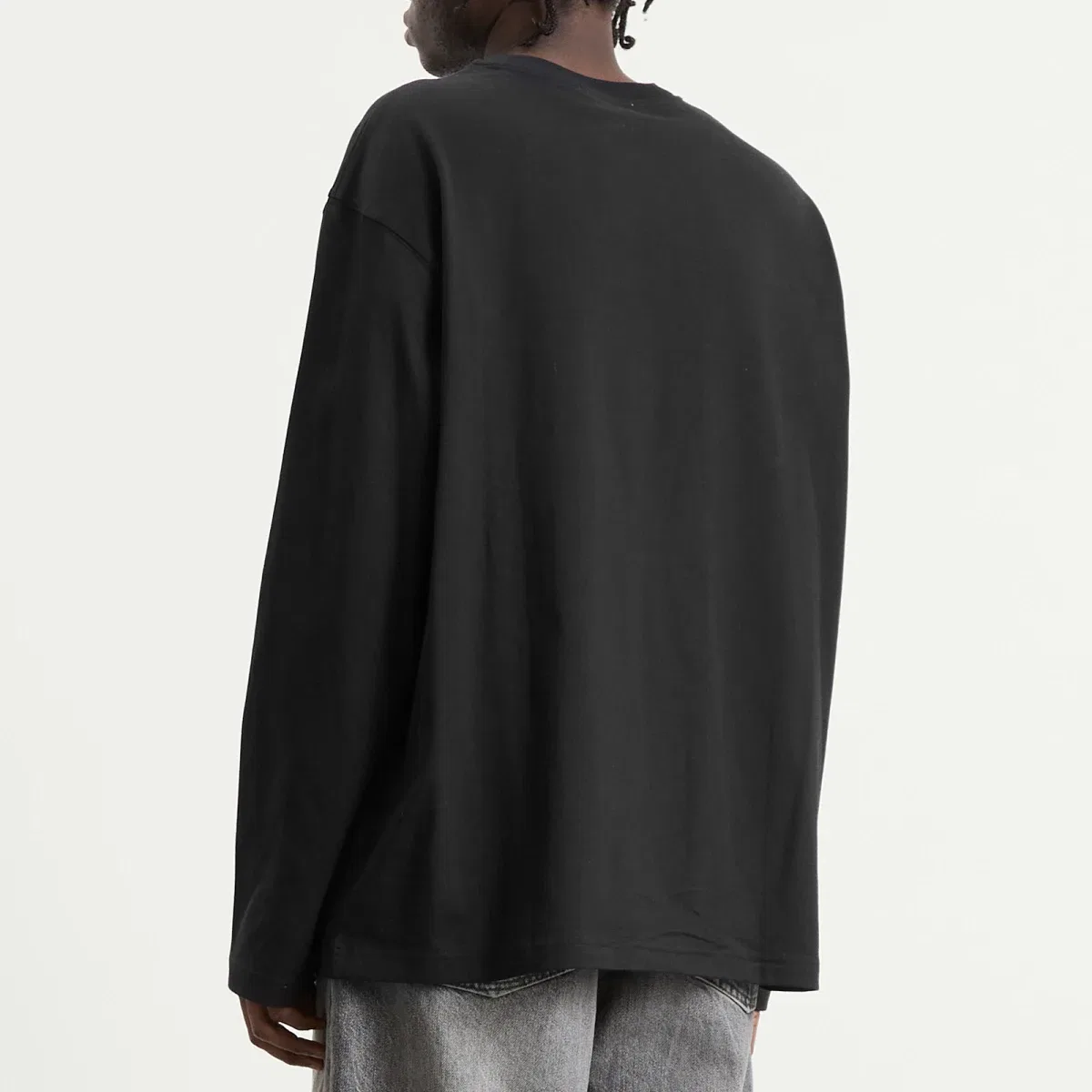 Лонгслив с принтом Button Logo Acne Studios, Black — фото 3