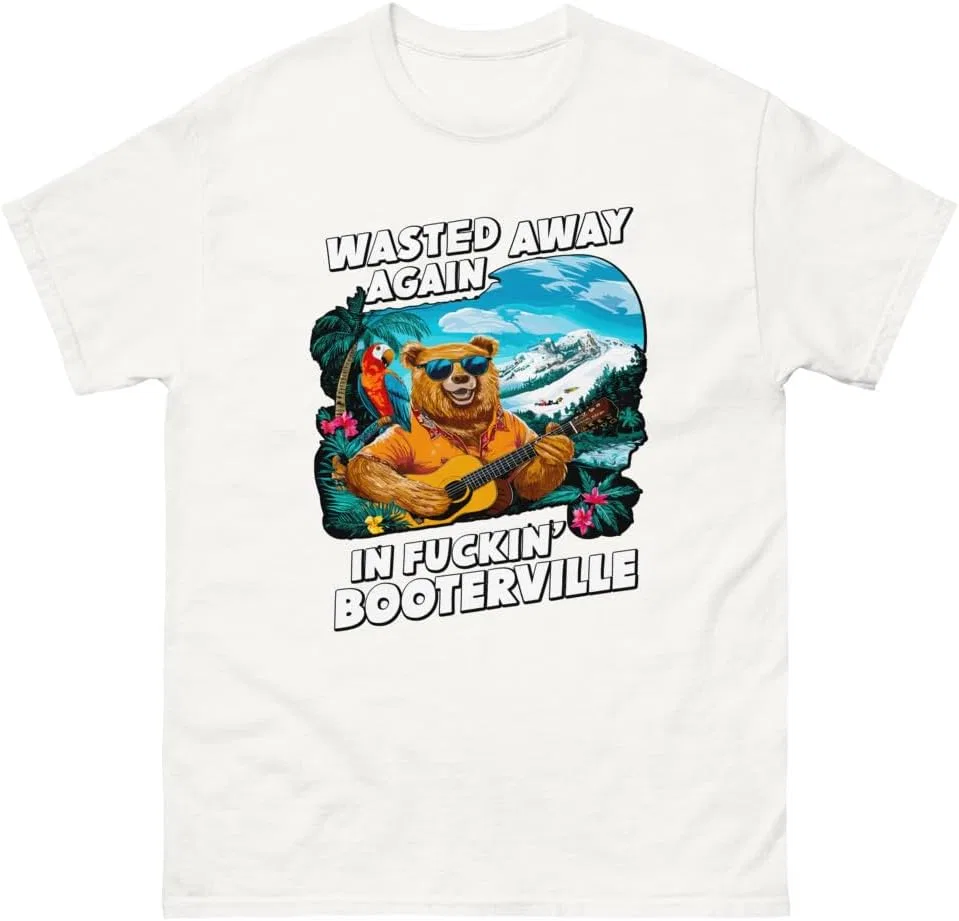 Мужская футболка с принтом Wasted Away in Booterville 5000, White