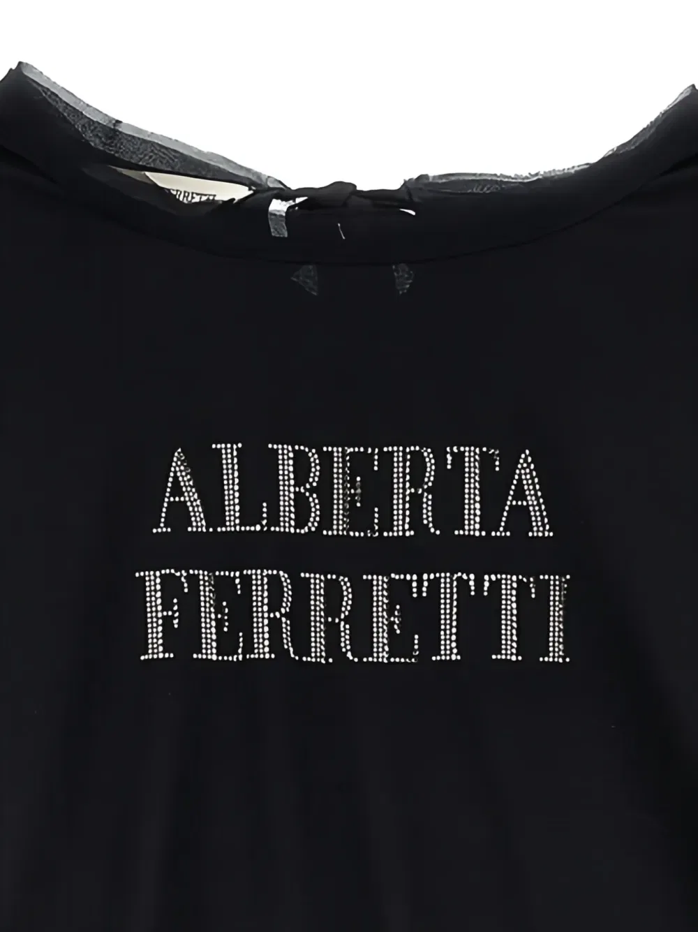 Футболка с завязками на спине Alberta Ferretti Kids, черный — фото 3