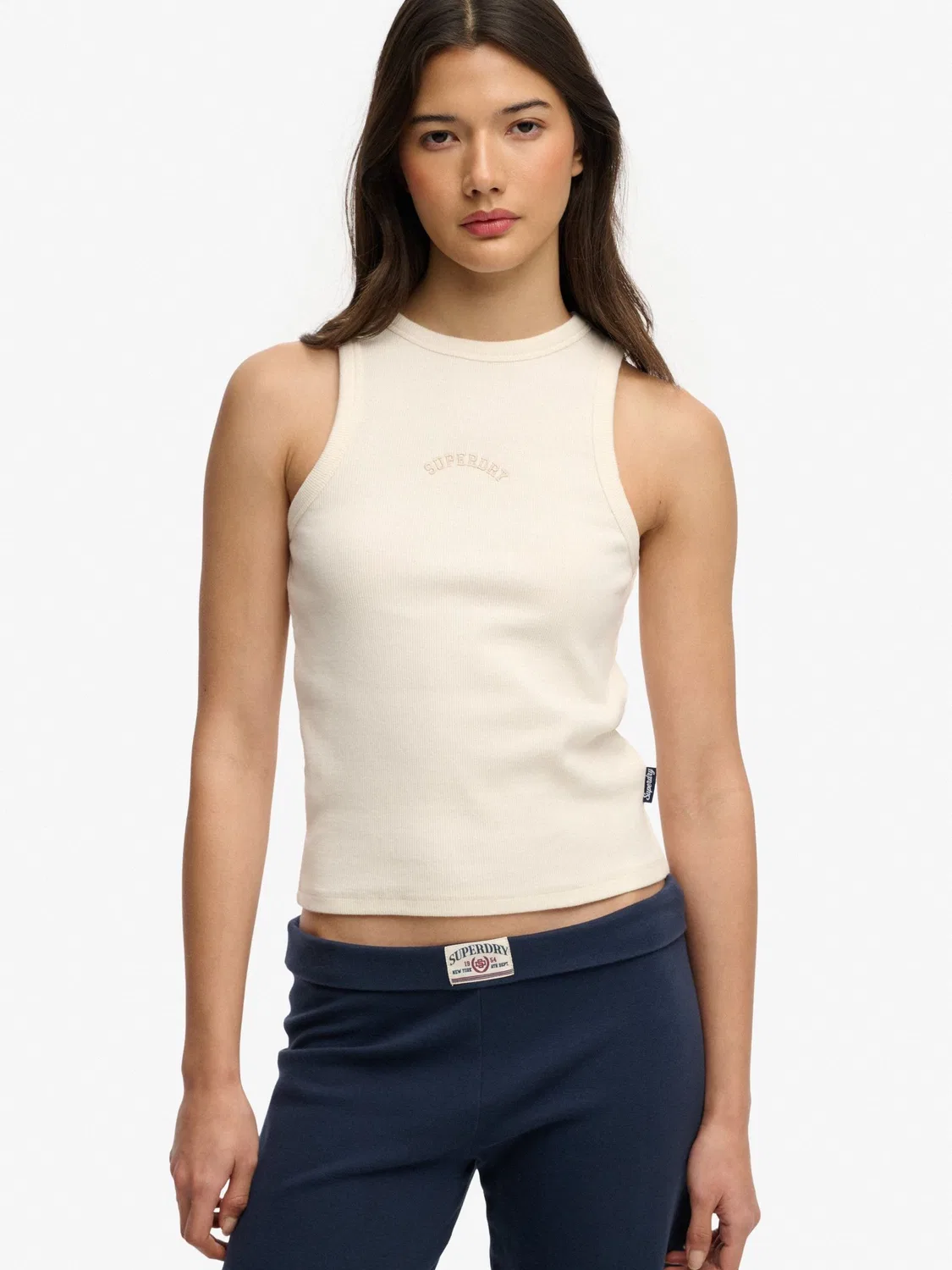 Майка-борцовка Essential Logo Racer Vest Superdry, кремовый — фото 2