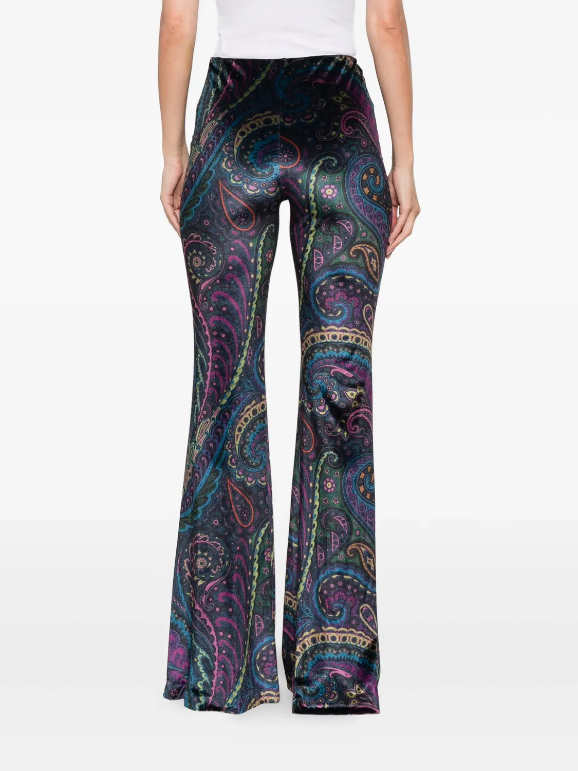 Брюки из бархата с узором "пейсли" ETRO, синий — фото 2