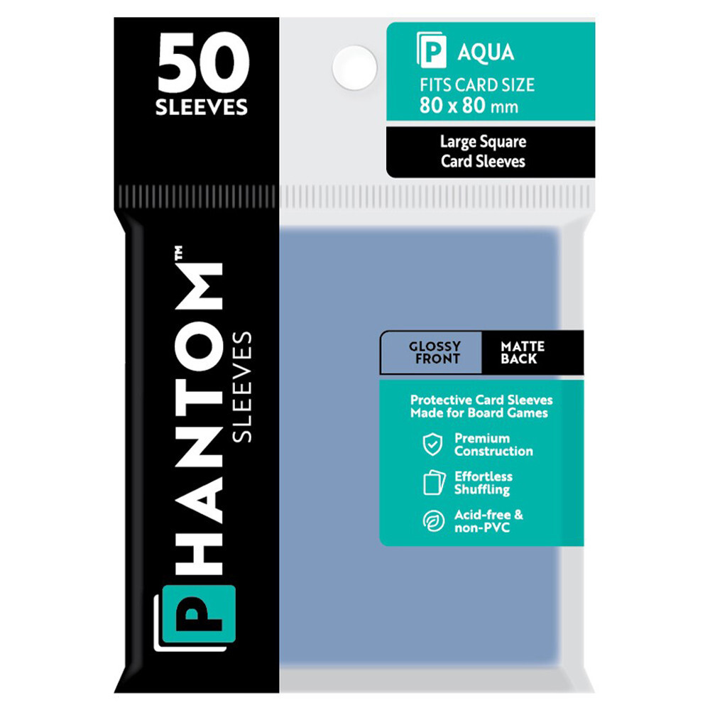 

Аксессуары Capstone Games Phantom Sleeves: Aqua Size 80 x 80mm - Glossy/Matte (50)