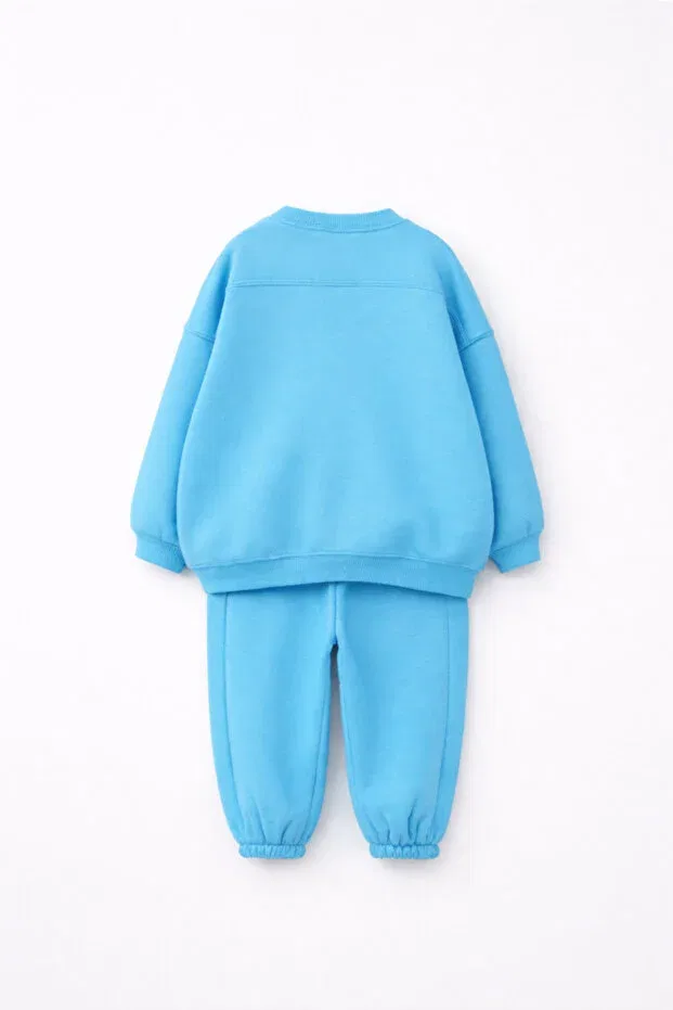 Детский спортивный костюм оверсайз Unisex children's oversized tracksuit set, Fasardi, Blue — фото 2