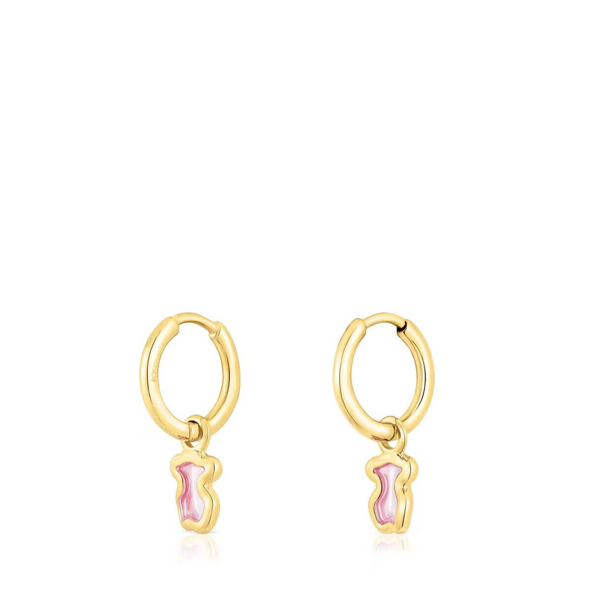 Серьги-кольца Tous Gregal Pink Bear, 20 мм, серебро с 18-каратным золотым покрытием — фото 3