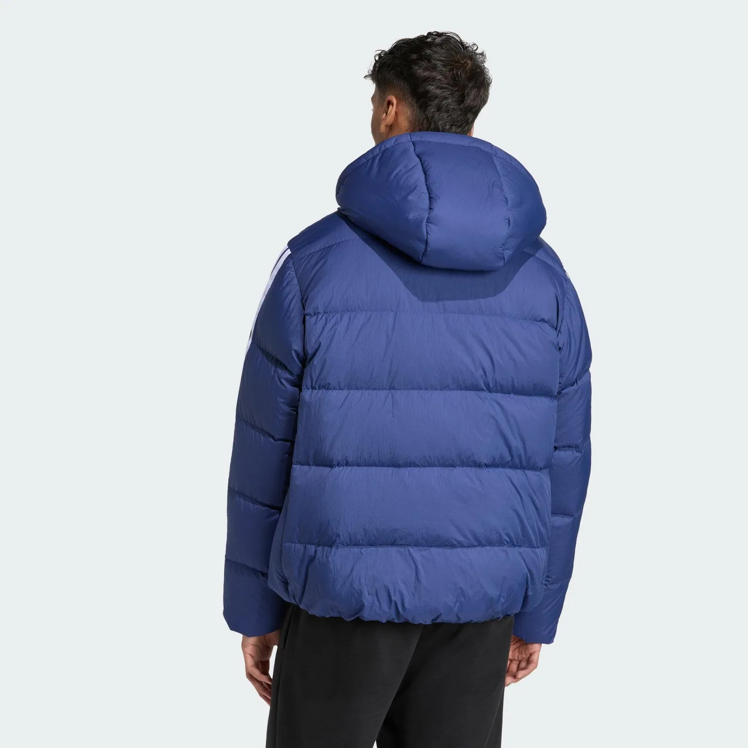 Мужская утепленная куртка с капюшоном Essentials Climawarm 3-Streifen Puffer Adidas, Dark Blue — фото 3