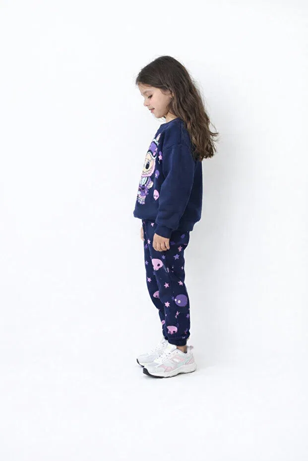 Детский спортивный костюм для девочек хлопковый By Kids, Navy Blue — фото 2