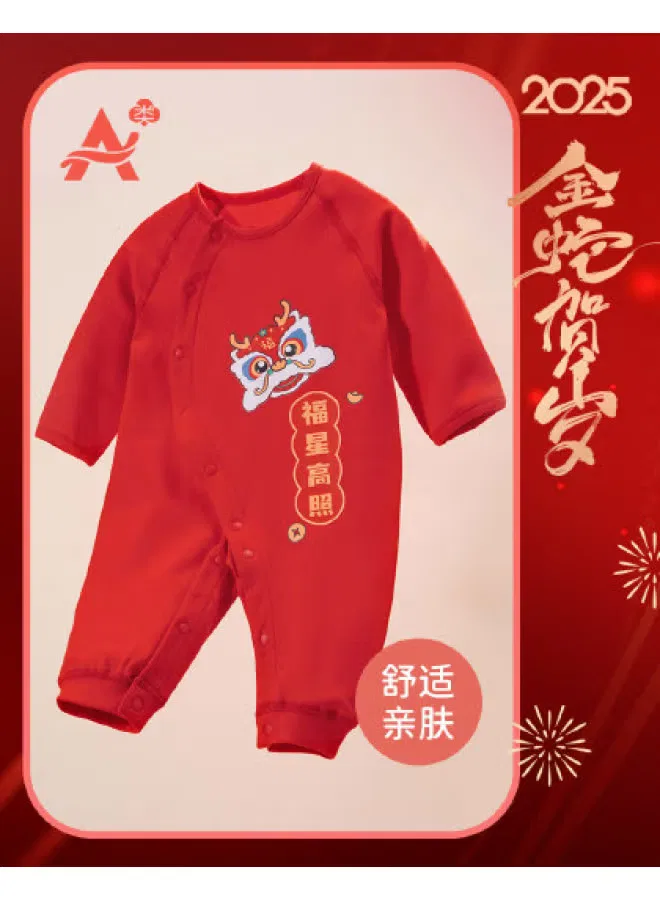 Боди-комбинезон нарядный с длинным рукавом для новорожденных Bornbay, красный