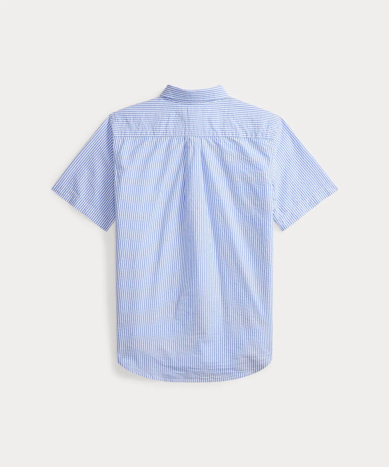 Детская рубашка с коротким рукавом в полоску Cotton Seersucker Polo Ralph Lauren Childrenswear, Blue — фото 2