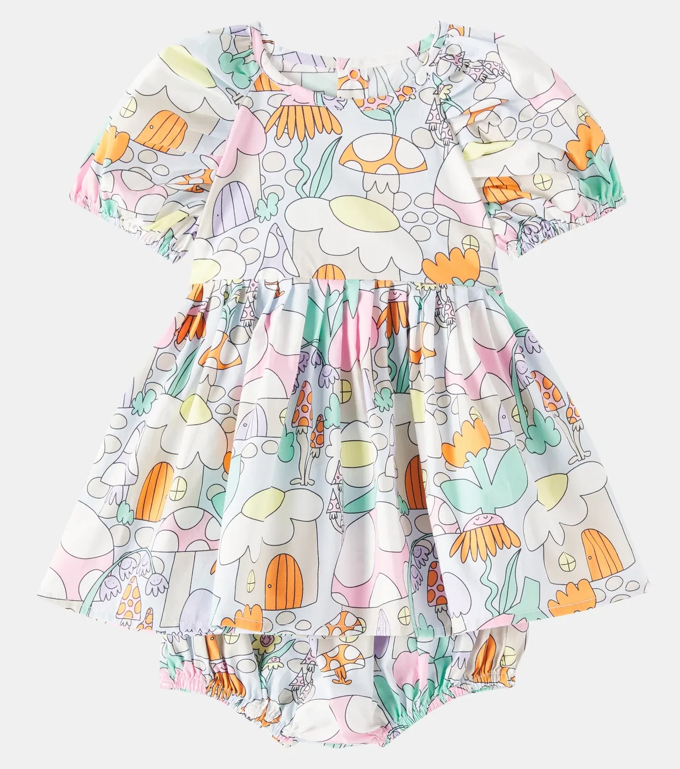 Комплект детского платья и панталон с принтом Stella Mccartney Kids, мультиколор — фото 2