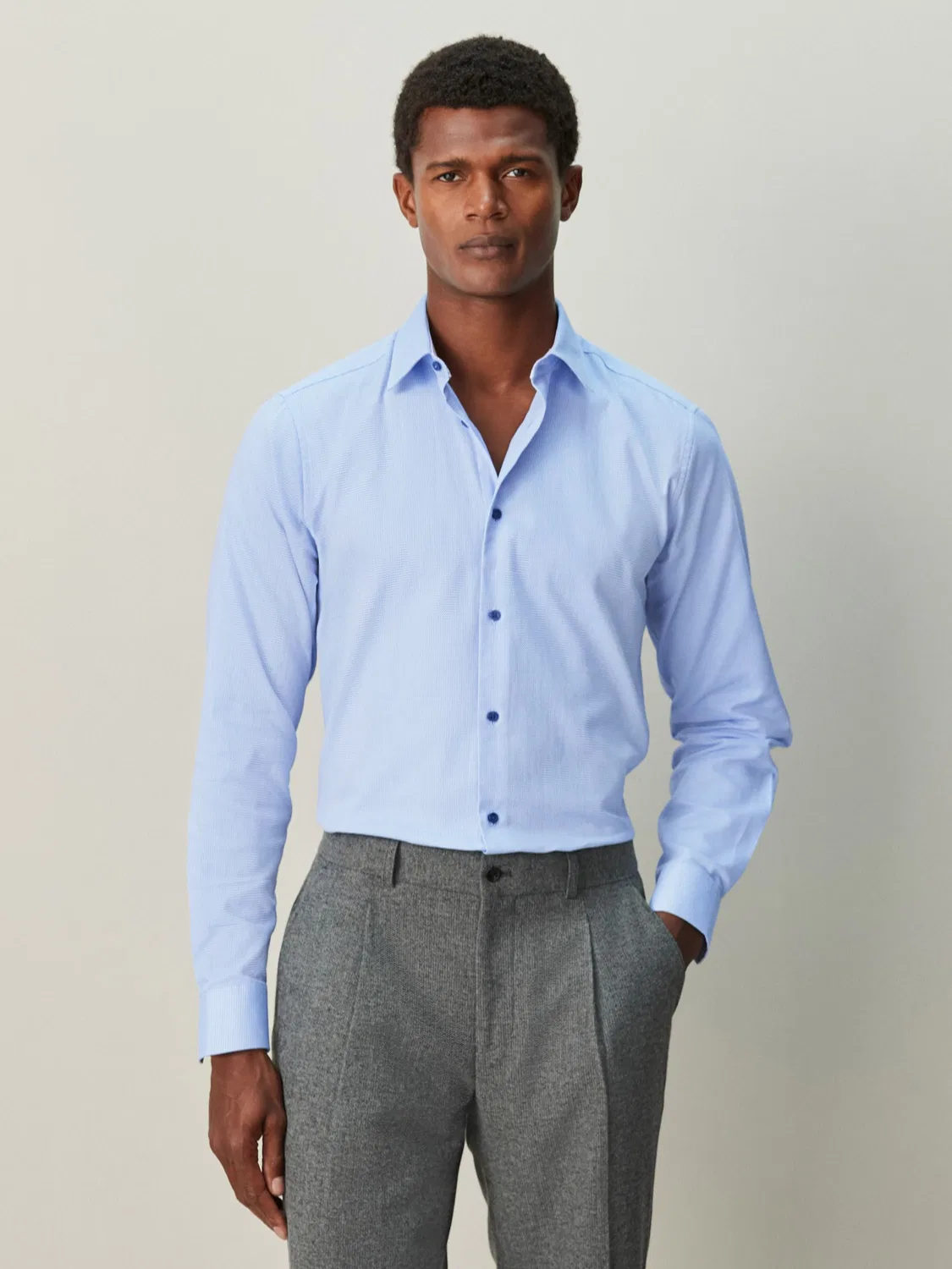 Рубашка формальная с текстурой, Slim Fit Next, синий — фото 2