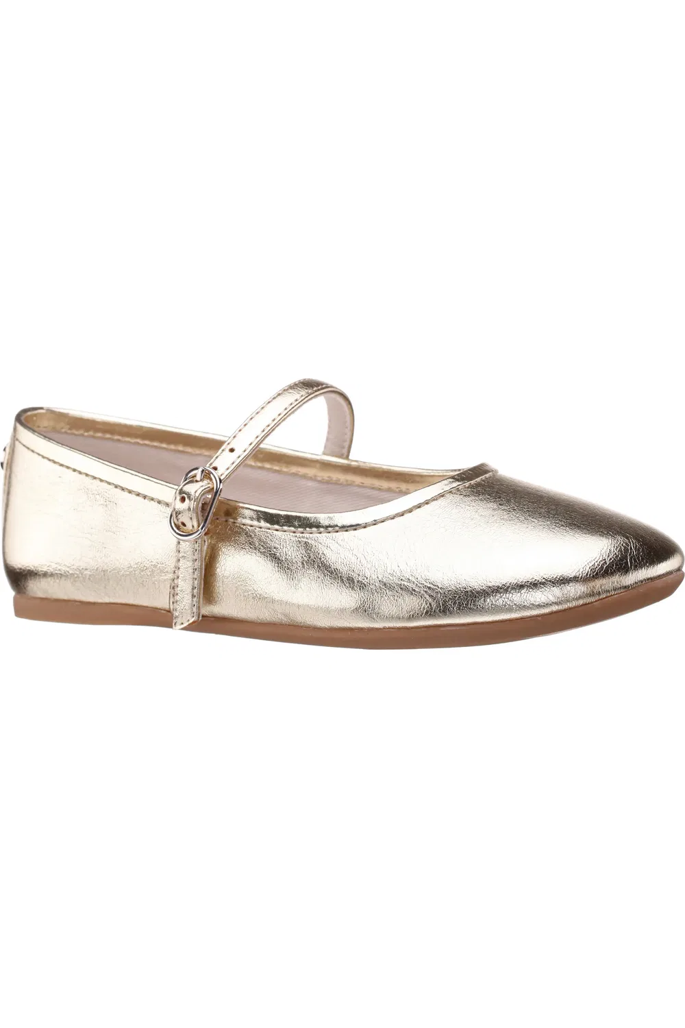 Детские туфли Мэри Джейн с регулируемым ремешком Nina, Gold Metallic