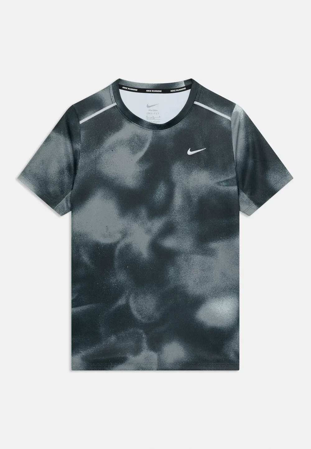 Унисекс спортивная футболка Miler с оригинальным дизайном Nike Performance, Black/Black/Reflective Silver-Coloured